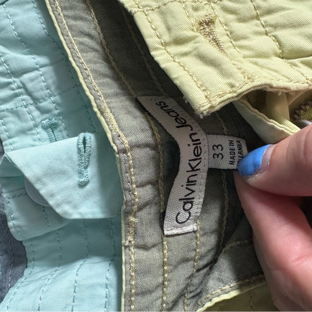 Calvin Klein Men's Shorts - neon green & baby blue pastel colors